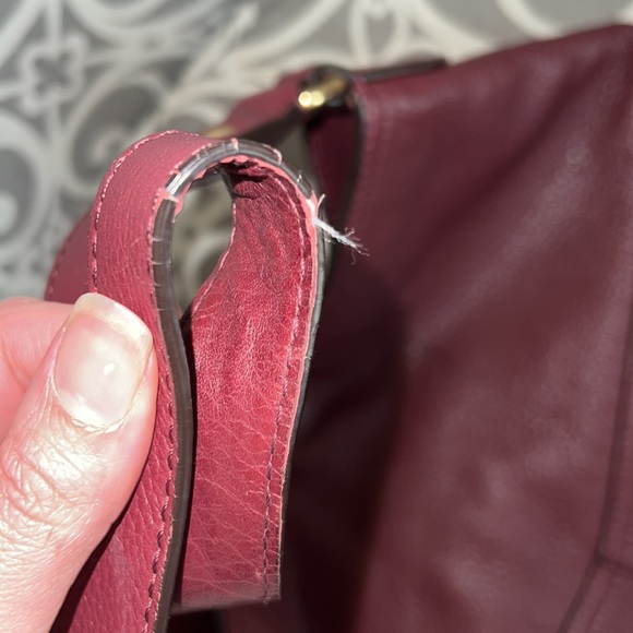 Ralph Lauren leather maroon berry burgundy large hobo bag purse Governors Lodge - Picture 8 of 17